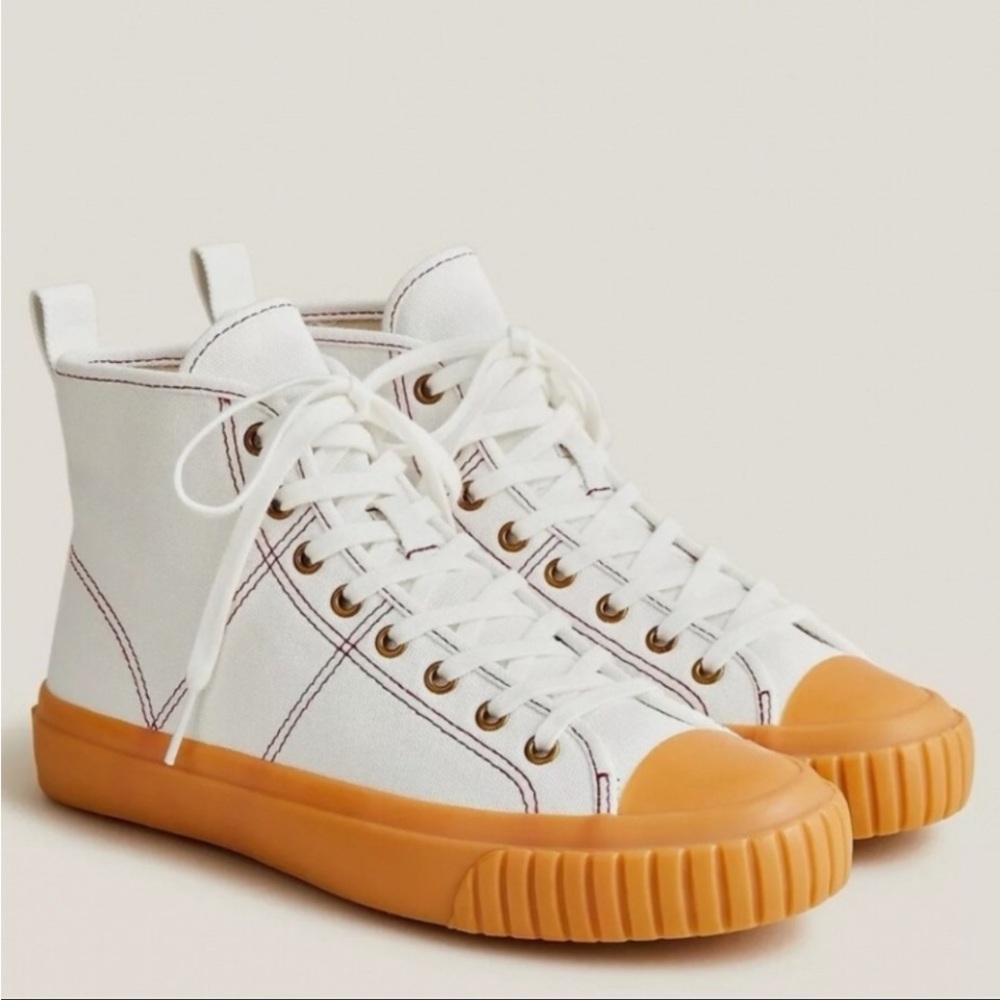 J.Crew classic high-top sneakers, NWT, size 7, Color: IVORY GUM